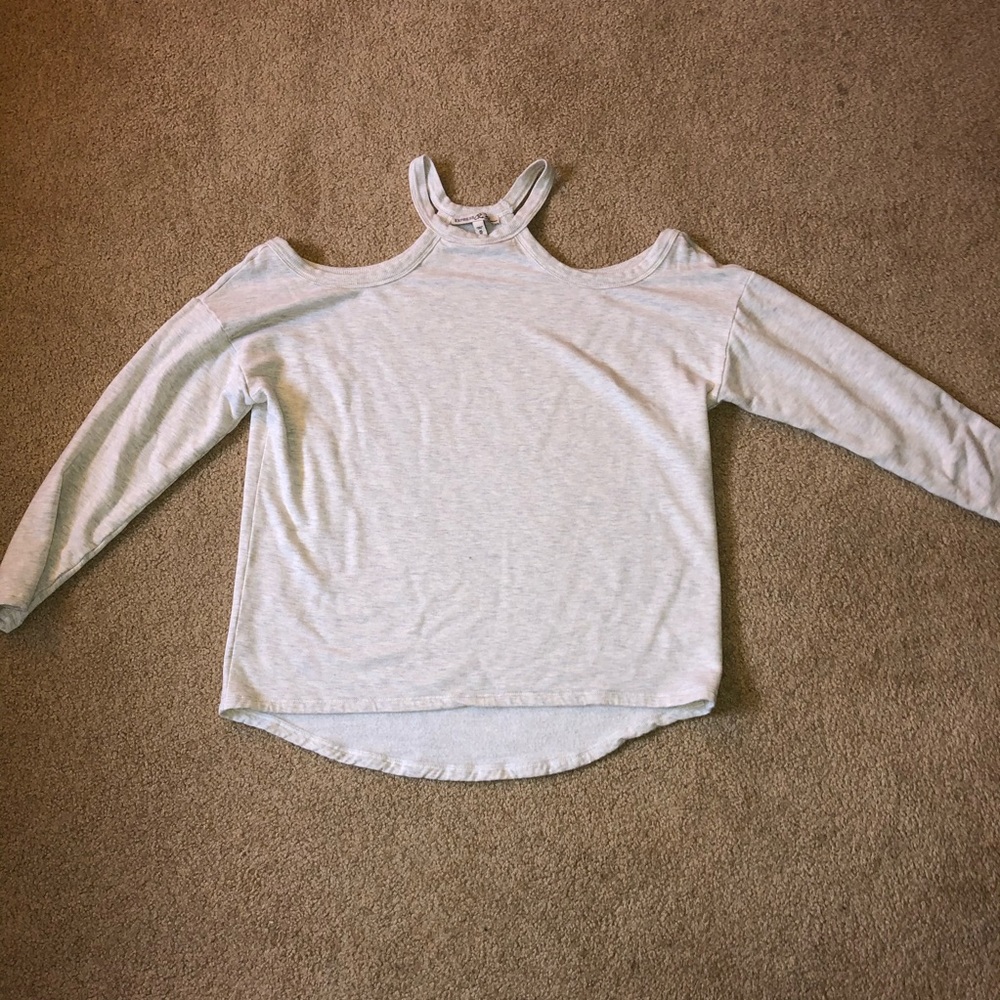Express One Eleven Marled Cold Shoulder Sweatshirt